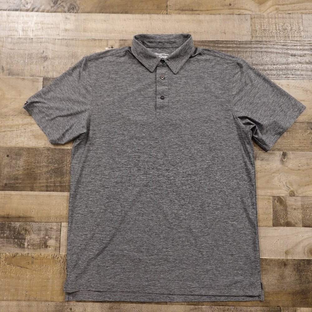 Straight down polo golf‎ shirt men's large heather gray
